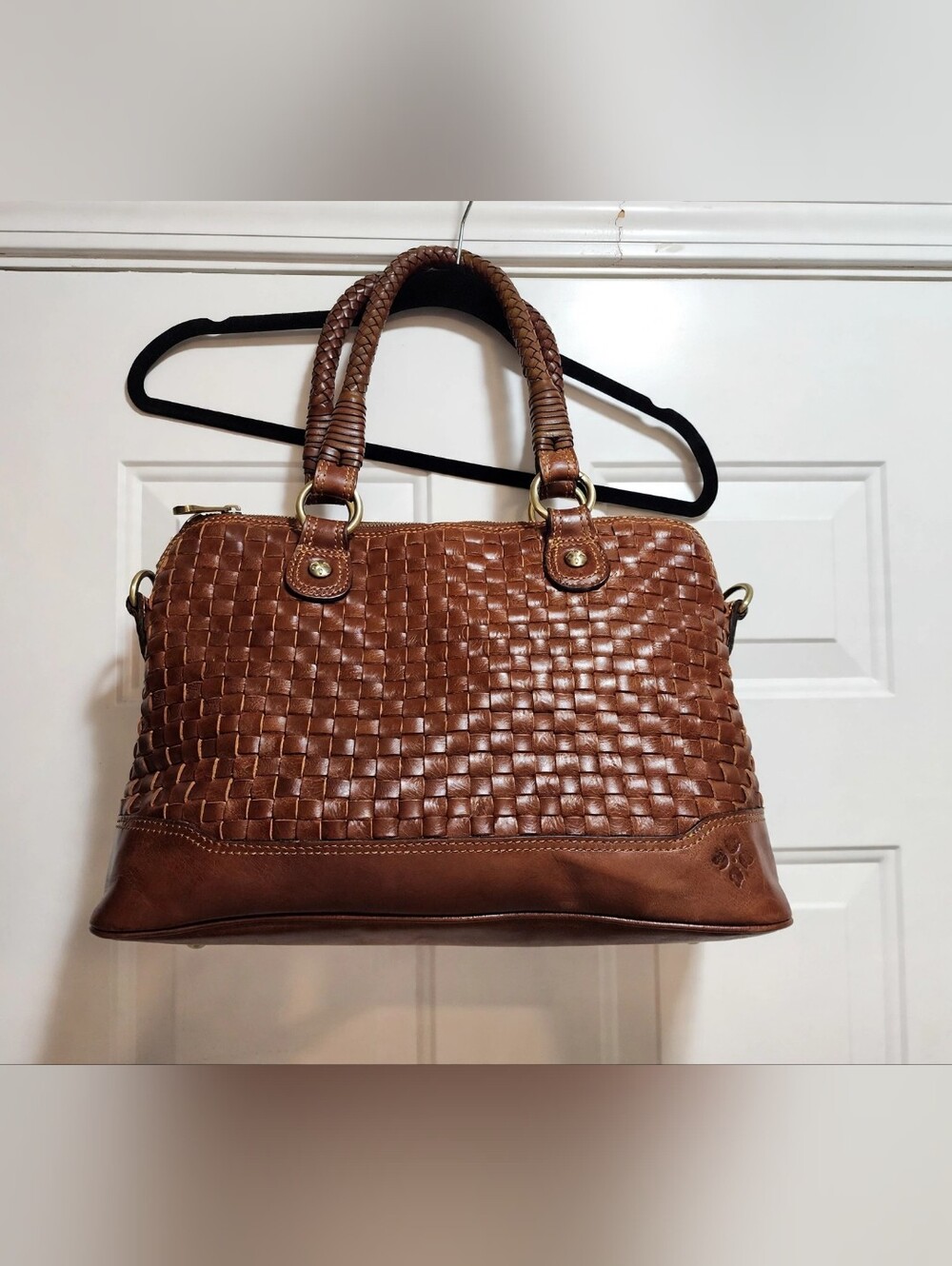 Patricia Nash Boho Western Augusta  Discovery Woven Leather Satchel Tote Limited
